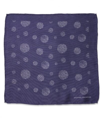 (product) Blue Retro Geometic Print Pocket Square
