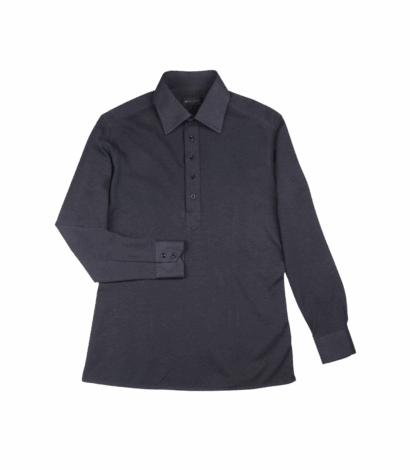 Charcoal Jersey Long Sleeve Polo Shirt
