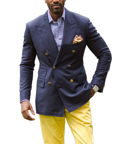 (product) Navy Solid Weave Nano 120S Blazer