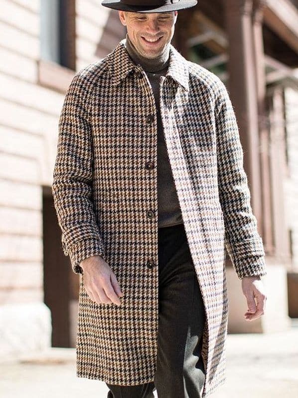 (product) Houndstooth Balmacaan Coat