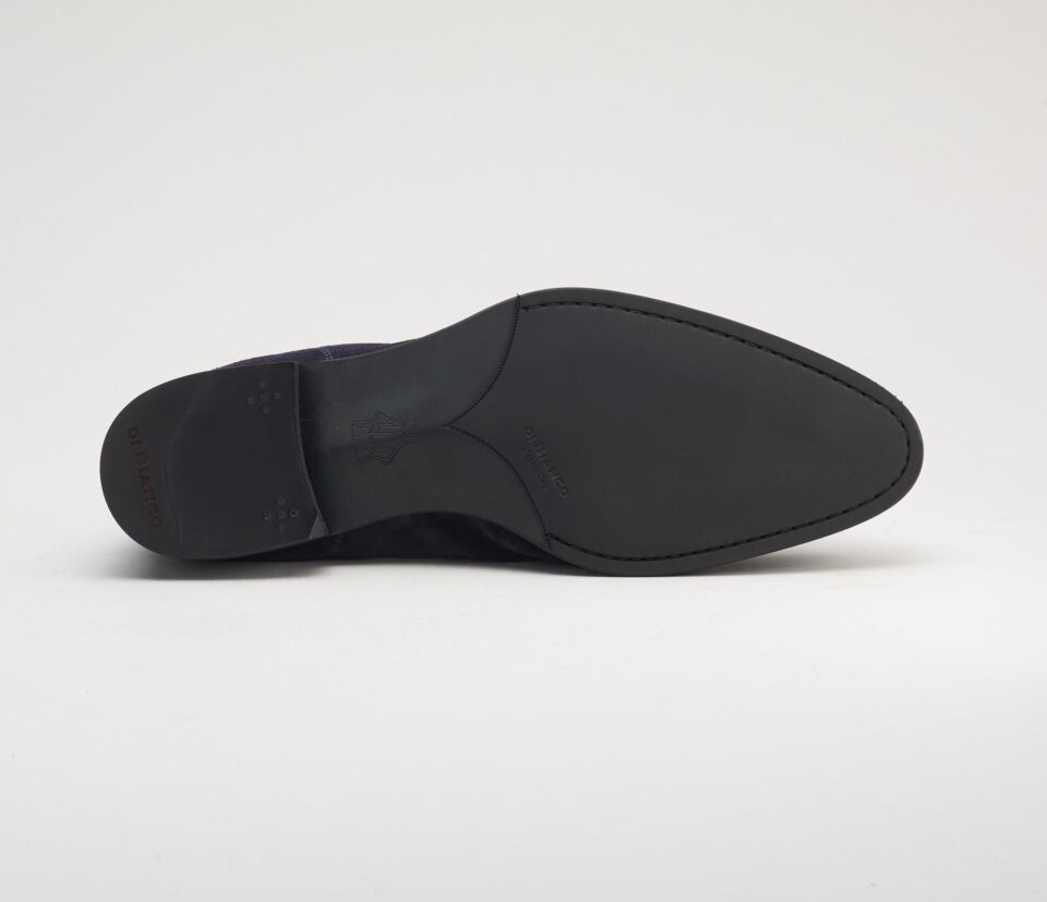 (product) Brera Navy Suede Loafer, Sole view