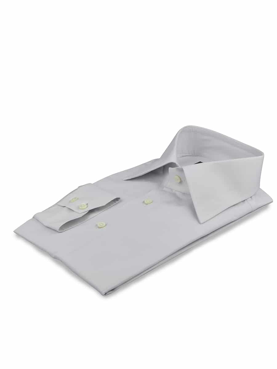 (product) Light Grey Poplin Italian Collar Shirt