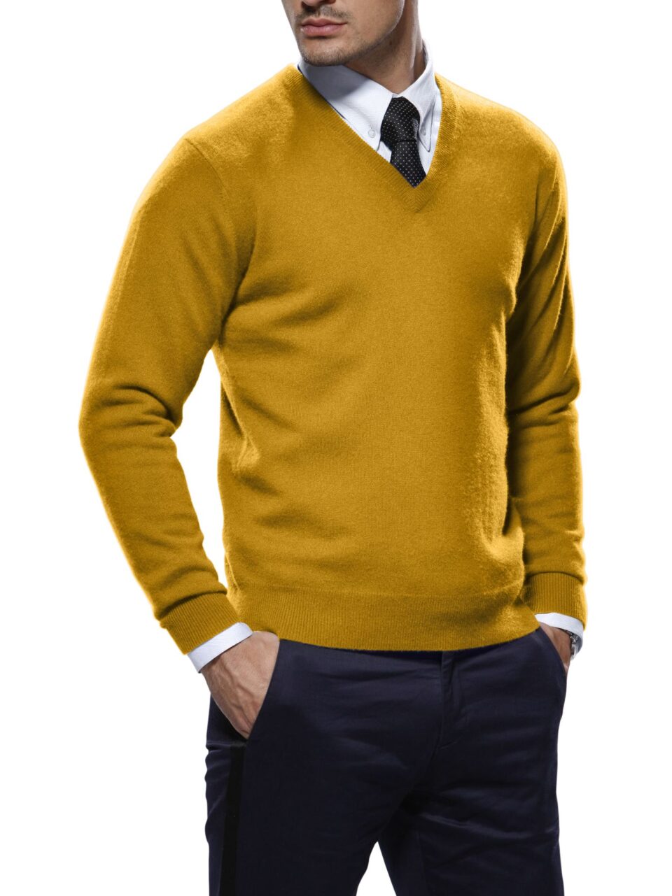 Tan and gold glittery sweater with a V-neck #sweater