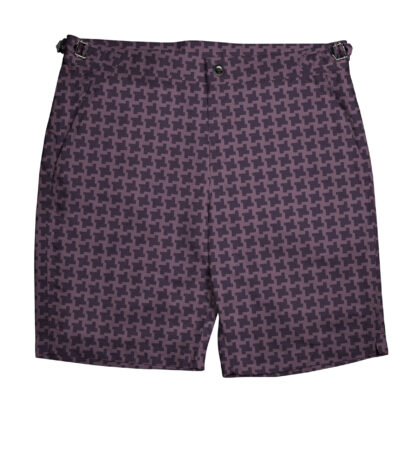 (product) Purple Houndstooth Swim Shorts