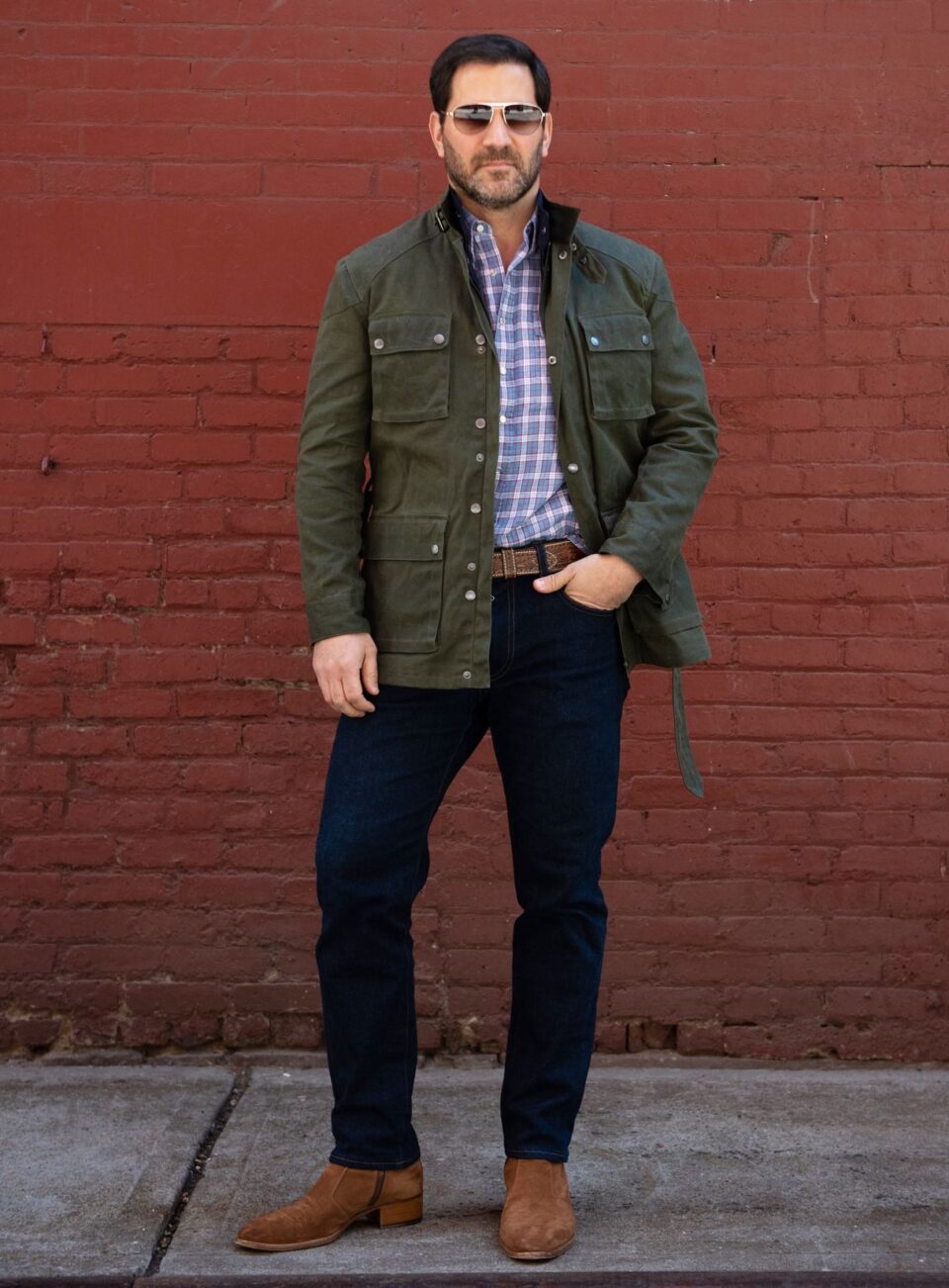 (product) Iron Grey Waxed Cotton Trailmaster