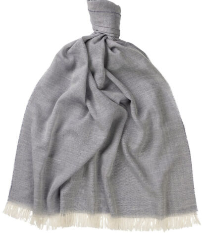 (product) Blue The Whitby Cashmere Lightweight Stole, Knotted