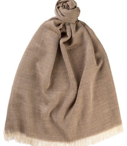 (product) Taupe The Whitby Cashmere Lightweight Stole, Knotted