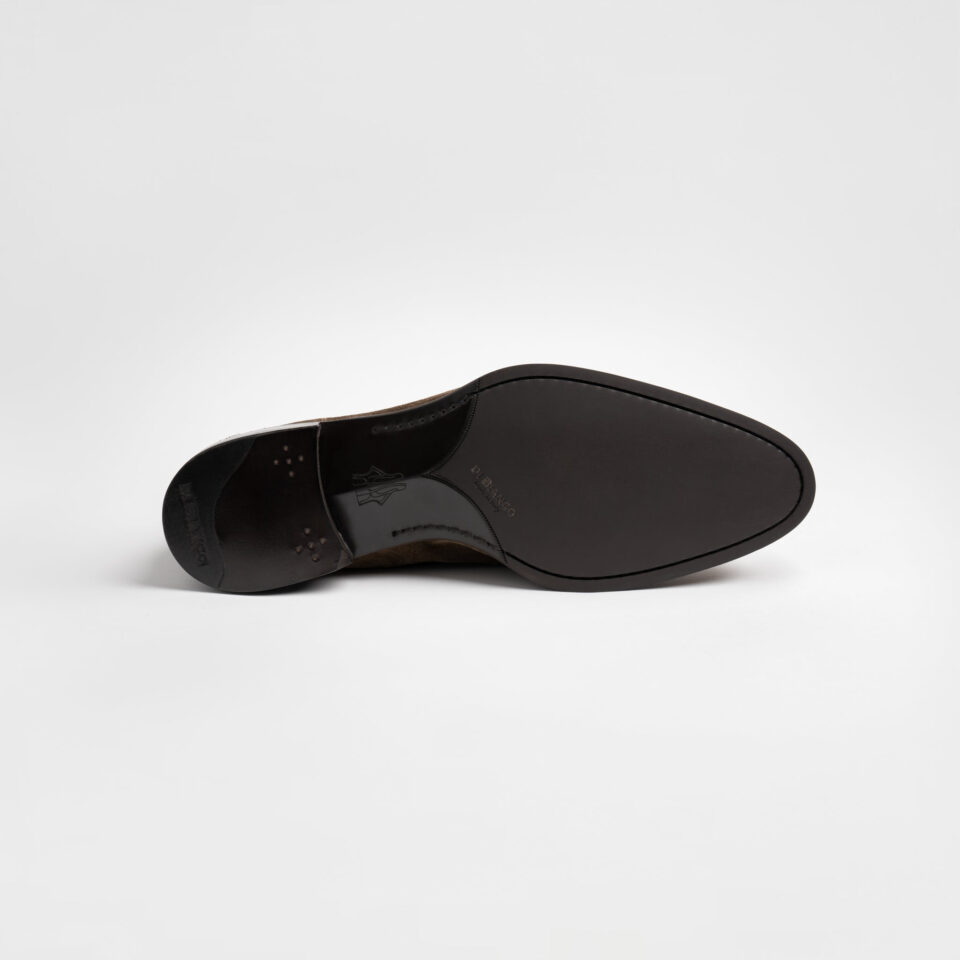 (product) Napoli Bark Suede Loafer, Sole view