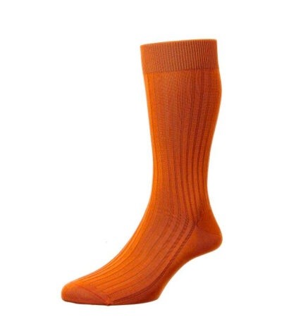 (product) Pantherella Danvers Mid-Calf Cotton Socks - Cumin