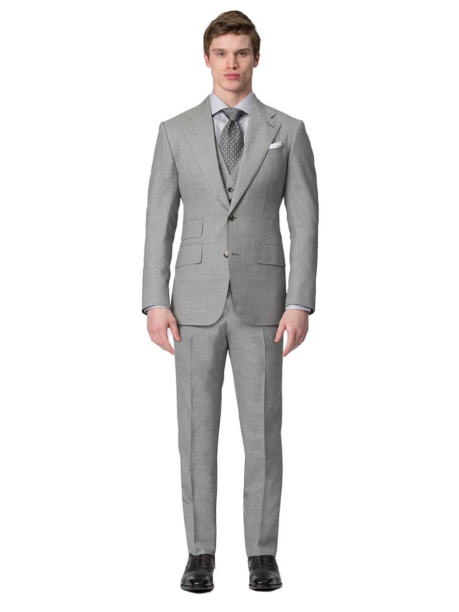 (product) MTM Light Grey Sharkskin Suit
