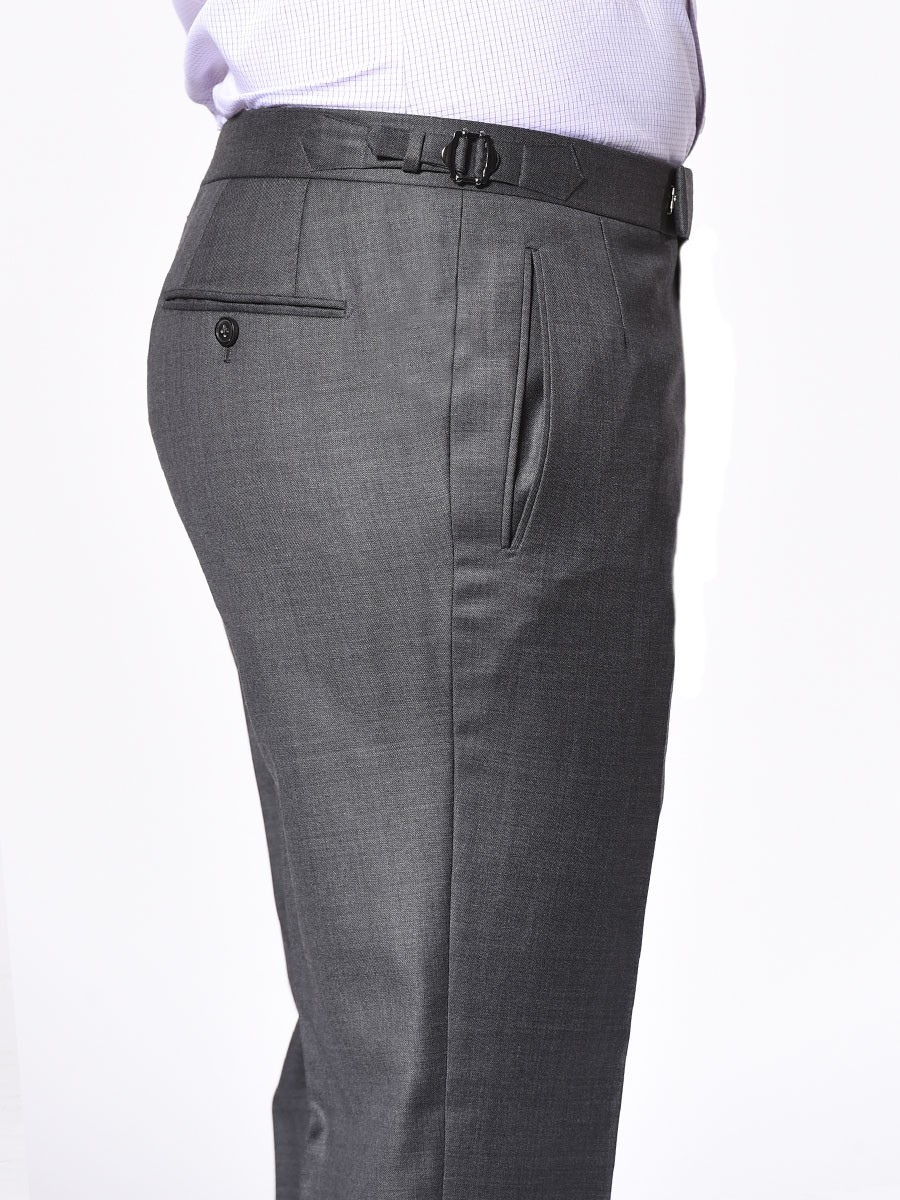 (product) Grey Pick & Pick Classic Bespoke Trouser, side view