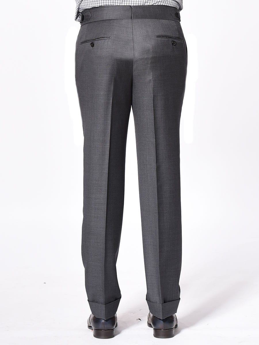 (product) Medium Grey Pick & Pick Signature Bespoke Trouser, back view