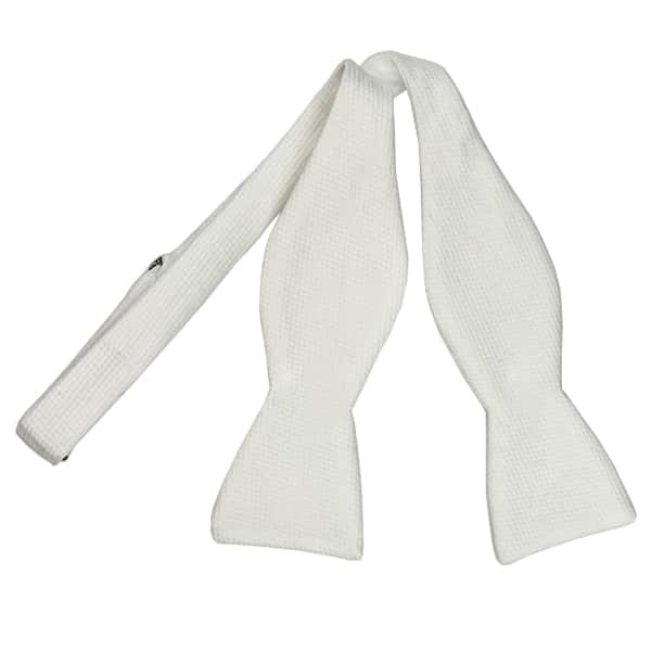(product) White-Tie Cotton Self-Tie Bowtie (2 1/2
