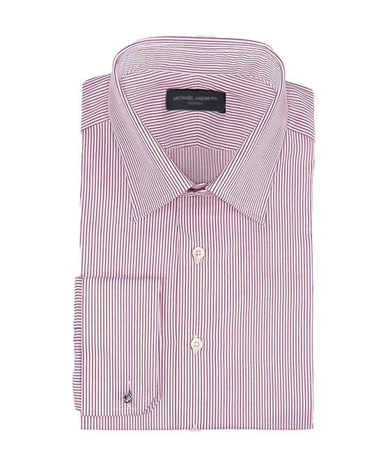 Michael Andrews Bespoke | Burgundy Stripe Classic Collar Shirt
