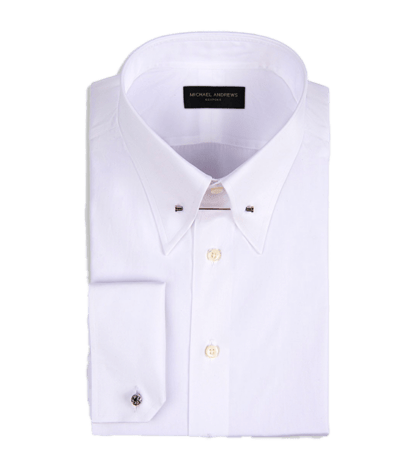 (product) White Poplin, Eyelet-Collar Shirt