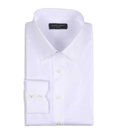 (product) White Stretch Poplin, Traditional-Collar Shirt