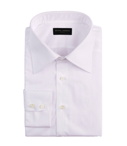 (product) White Poplin, Italian-Collar Shirt