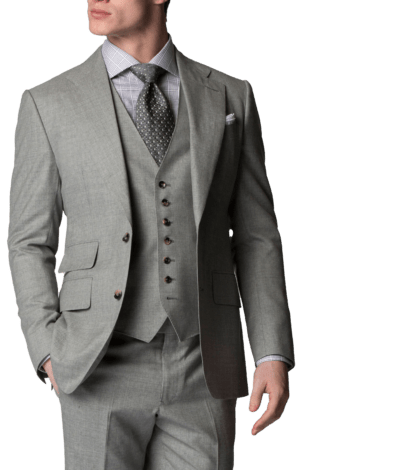 Bespoke Light Grey Sharkskin Suit