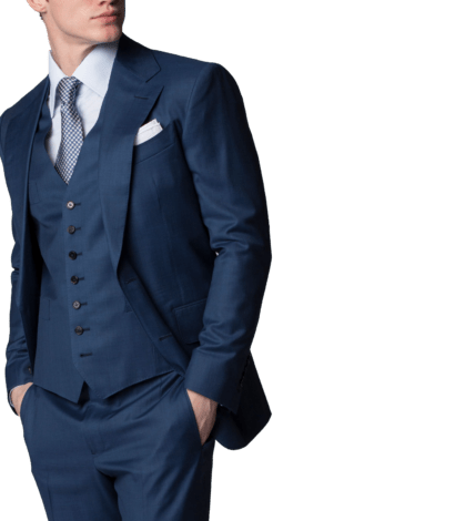 Marine Blue Sharkskin Bespoke Suit