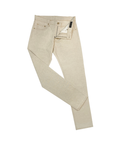 (product) Natural Cotton/Linen Canvas Jeans