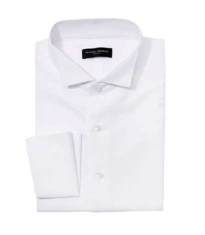 Pique Bib Front White Tie Tuxedo Shirt