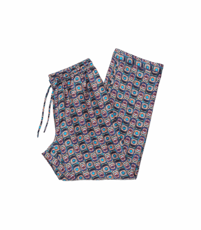 Multi-Color Geometric Silk Pajama Pants