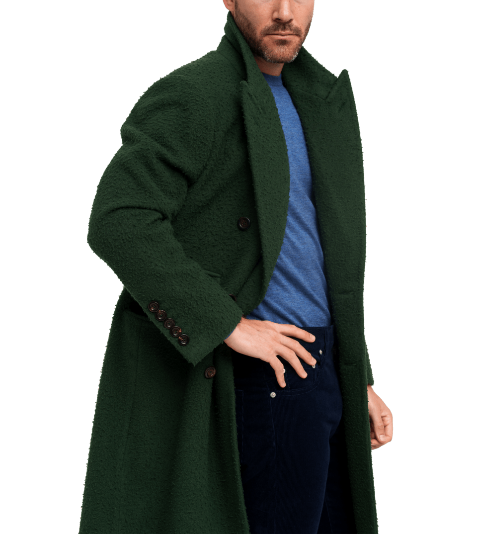 (product) Double Breasted Casentino Wool Overcoat