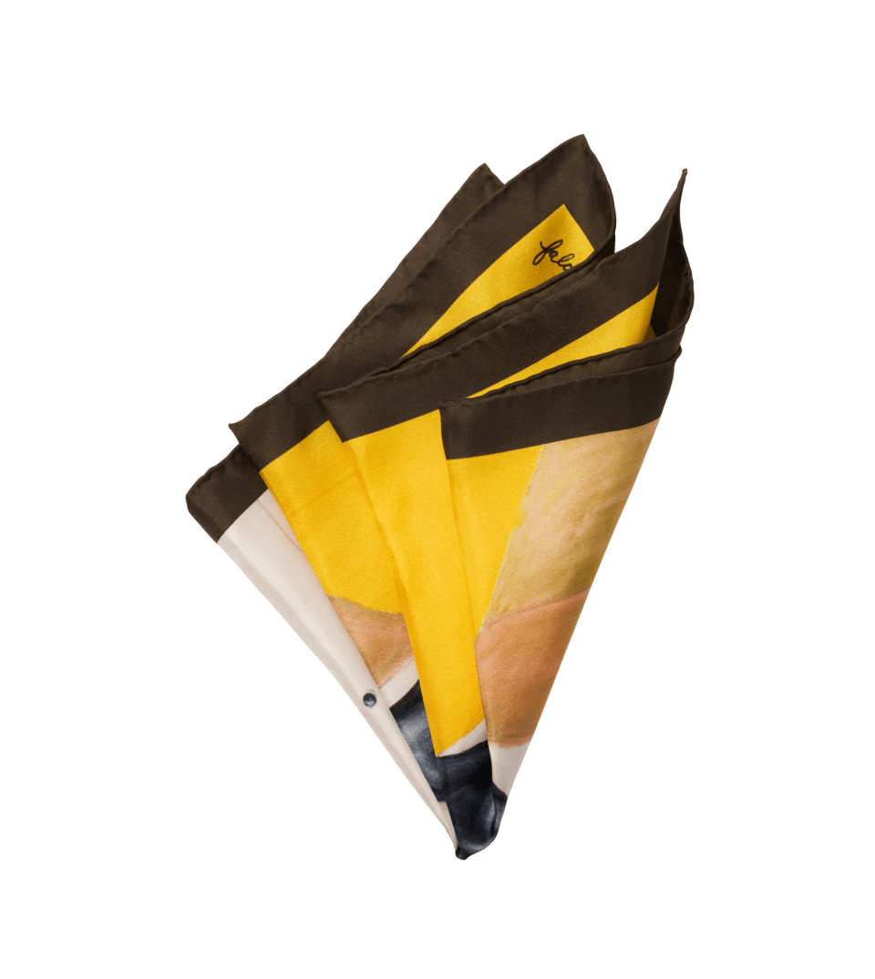 Michael Andrews x Daniel Falcon Seasonal Ginkgo folded Pocket Square