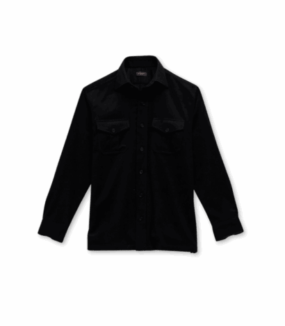 Custom Black Cashmere Work Shirt by Michael Andrews