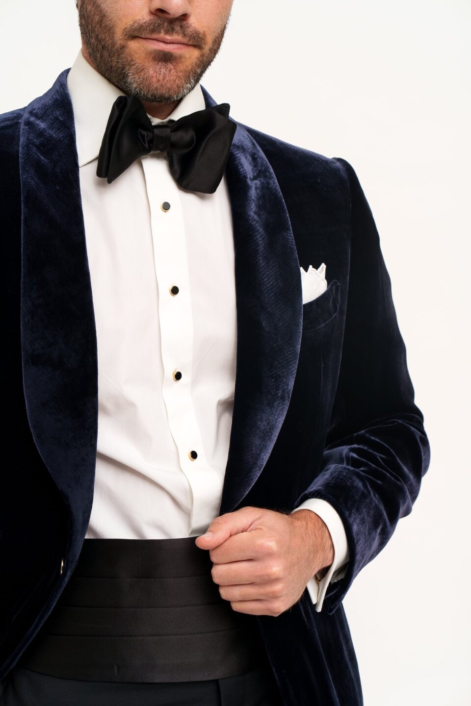 mab-blue-velvet-tuxedo-jacket-large-square - Navy Blue Liquid Velvet Jacket - custom suits nyc bespoke tailor