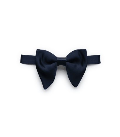 Midnight Silk Satin Monarch Pre-Tied Bowtie (4