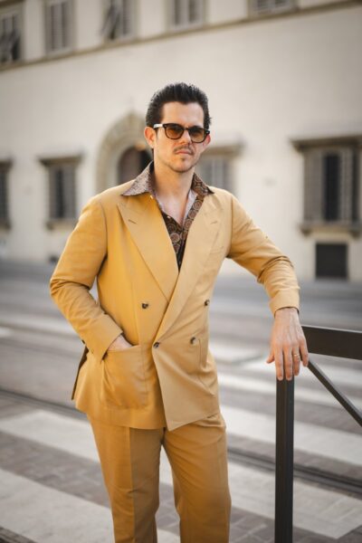 best formal dress for men near me Blue Sequin All Over Blazer: Men's Hanukkah Outfits main image 0