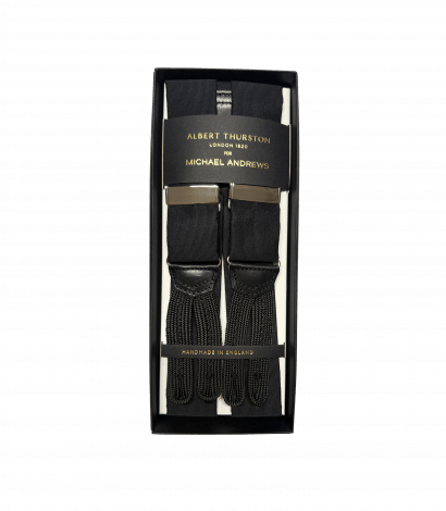 Grosgrain Suspenders with Silver Hardware