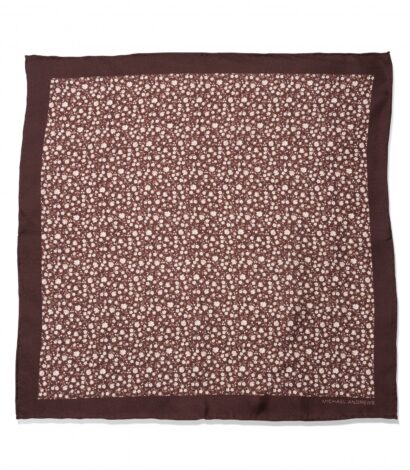 (product) Brown Small Floral Pocket Square - custom suits nyc bespoke tailor midtown, noho