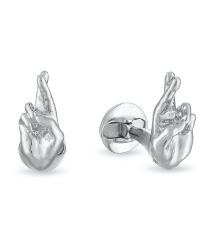 (product) Lucky You Silver Cufflinks - custom suits nyc bespoke tailor midtown, noho