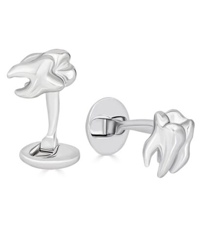 (product) Lost & Found Cufflinks, silver-tone design featuring abstract shapes with a polished finish - custom suits nyc bespoke tailor midtown, noho