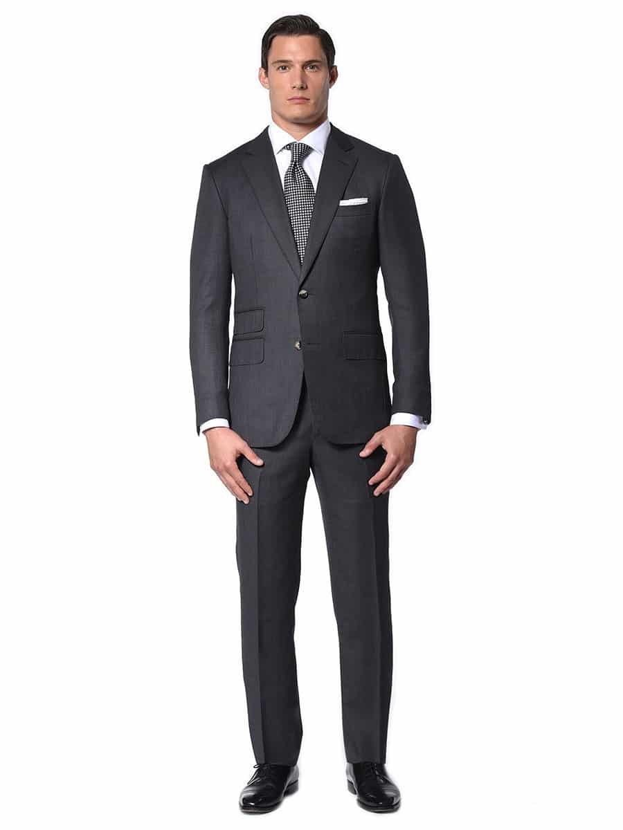 (product) Charcoal Birdseye Bespoke Suit - custom suits nyc bespoke tailor midtown, noho