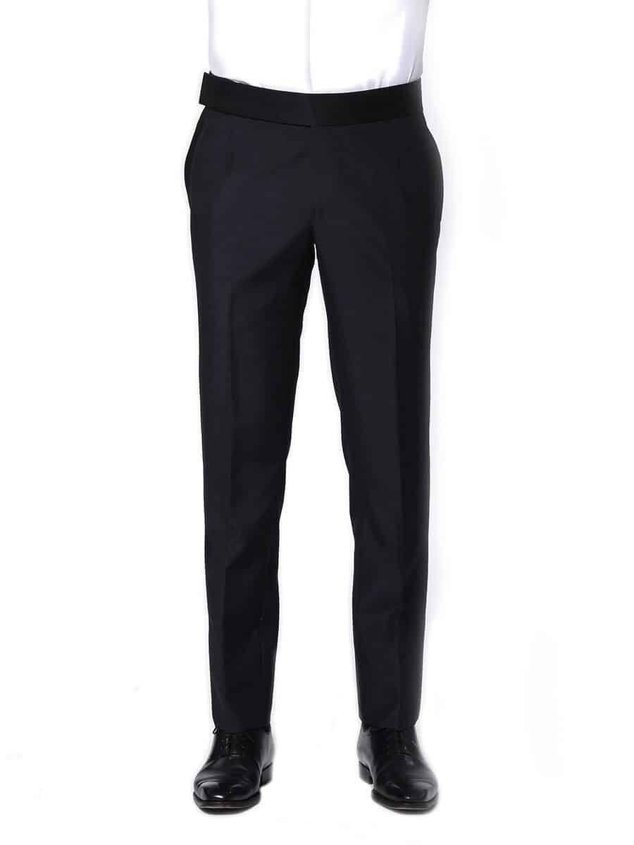 (product) Midnight Tonik Mohair Signature Bespoke Tuxedo, pants detail - custom suits nyc bespoke tailor midtown, noho