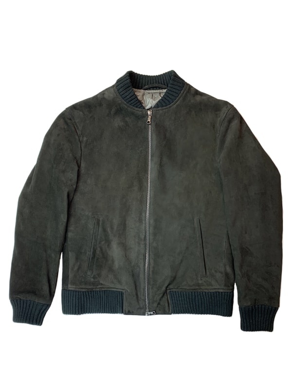 (product) Black Lamb Suede Bomber - custom suits nyc bespoke tailor midtown, noho