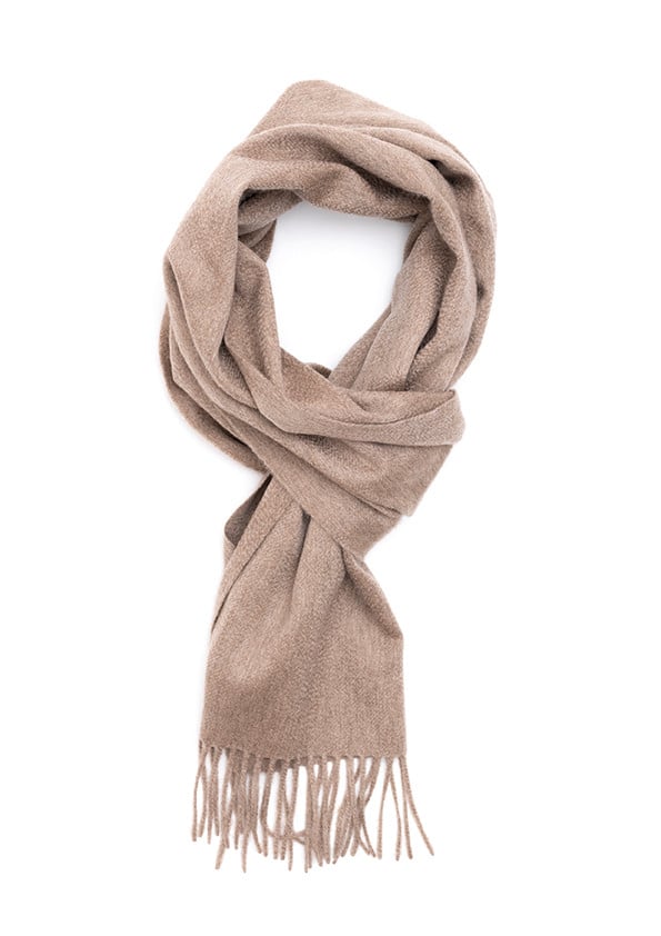 (product) Fawn Solid Wide Cashmere Scarf, Looped - custom suits nyc bespoke tailor midtown, noho