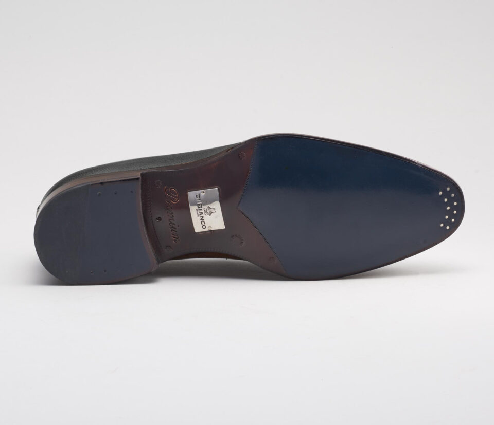 (product) Livorno Nero Italian Loafer, Sole view - custom suits nyc bespoke tailor midtown, noho