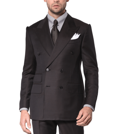 Chocolate Twill Signature, Double-breasted Bespoke Suit - custom suits nyc bespoke tailor midtown, noho