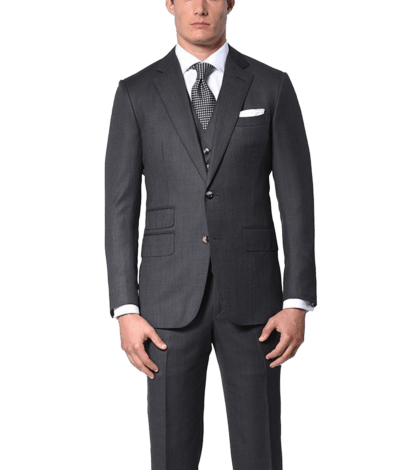 Charcoal Birdseye Classic Bespoke Suit - custom suits nyc bespoke tailor midtown, noho