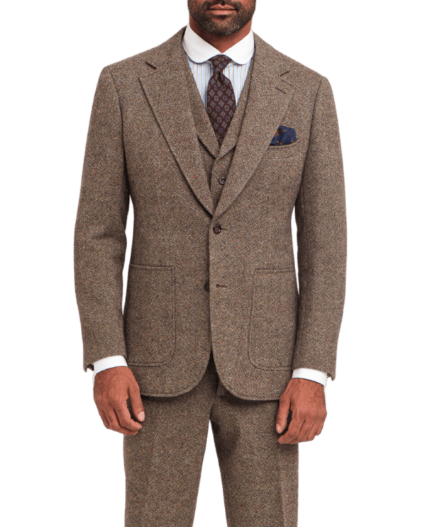 Michael-Andrews-Custom-Brown-Donegal-Tweed-Suit-Main - custom suits nyc bespoke tailor midtown, noho