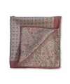 Pink White and Green Medallion and Paisley Double Sided Pocket Square