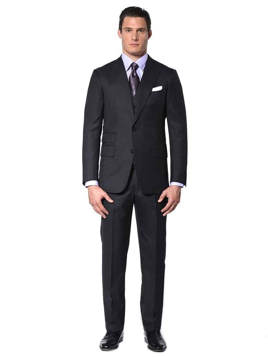 (product) Charcoal Twill Bespoke Suit - custom suits nyc bespoke tailor midtown, noho