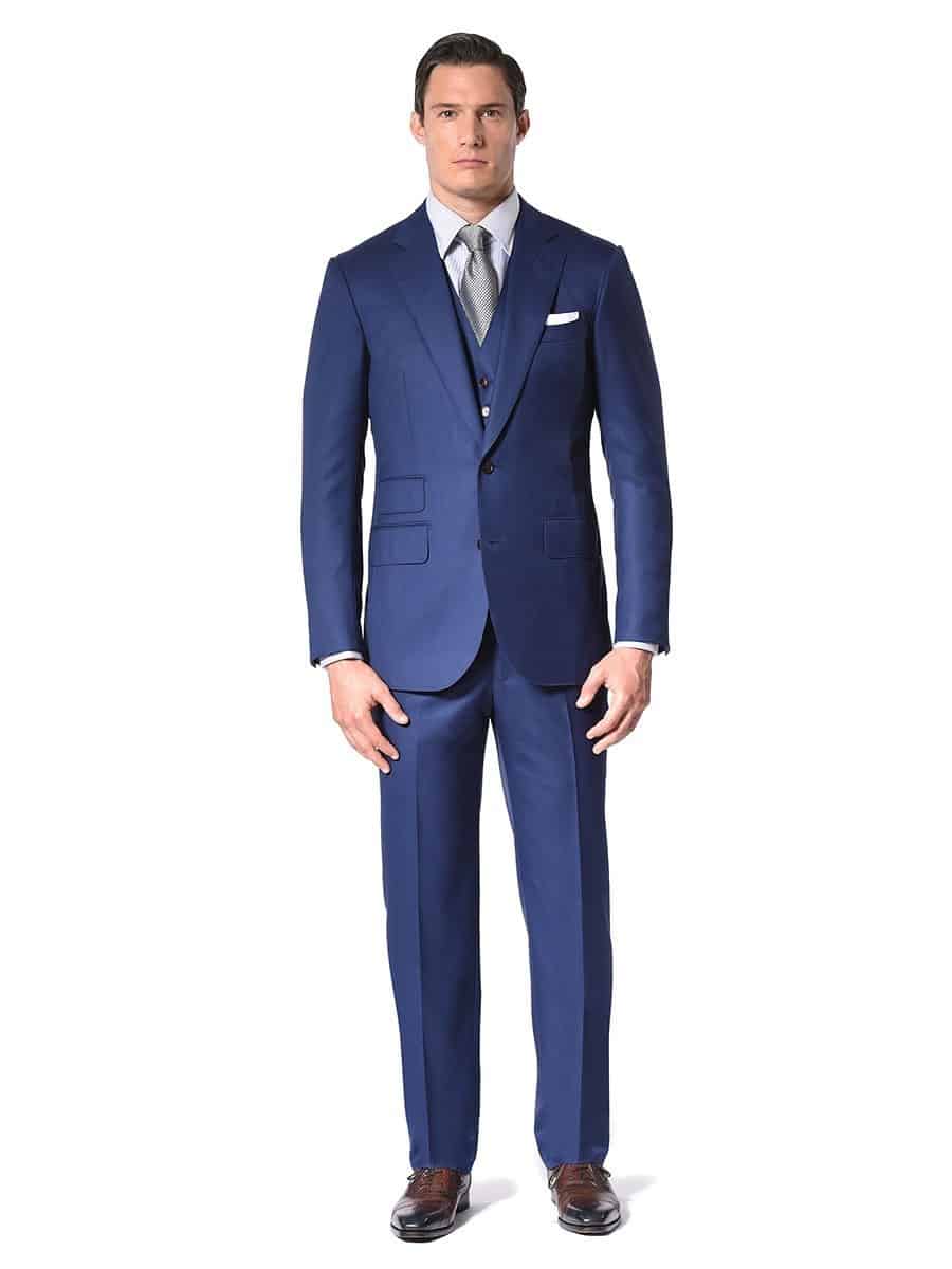 (product) Royal Blue 150's Bespoke Suit - custom suits nyc bespoke tailor midtown, noho