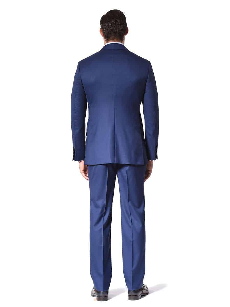 (product) Royal Blue 150's Bespoke Suit, back view - custom suits nyc bespoke tailor midtown, noho