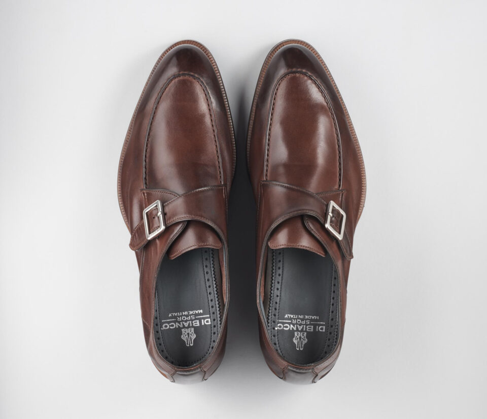 (product) Parma Clay'D Monk Strap, Top view of the pair - custom suits nyc bespoke tailor midtown, noho