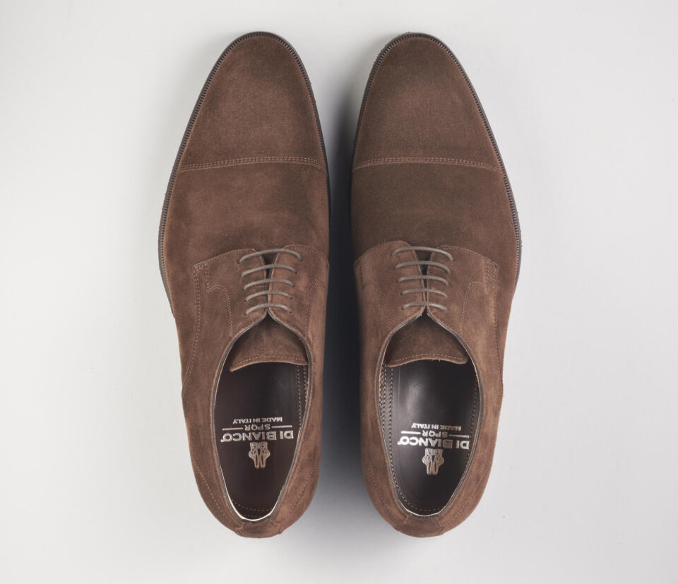 (product) Bergamo Mustang Oxford, Top view of the pair - custom suits nyc bespoke tailor midtown, noho